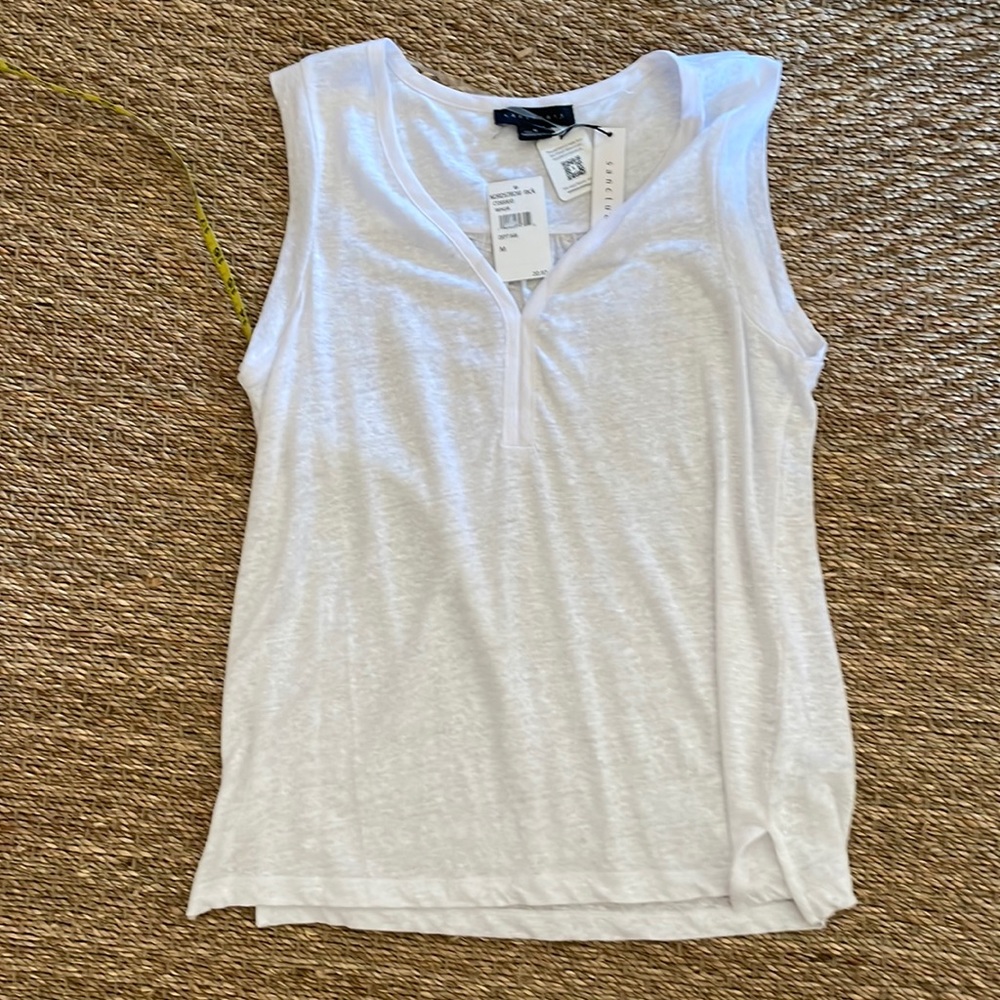 White linen tank